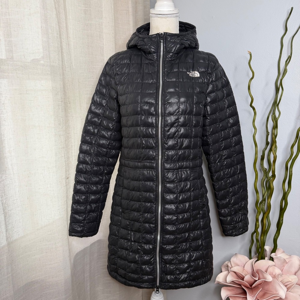 North Face ThermoBall Eco Parka Hooded Puffer Jacket Women's Size Medium M Black